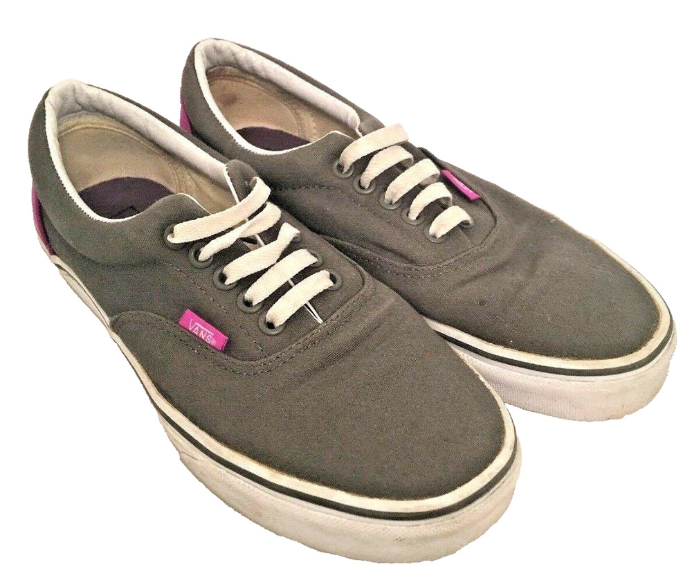 Size 9 Vans Gray Magenta Womens Skate Sneakers Shoes Skateboard